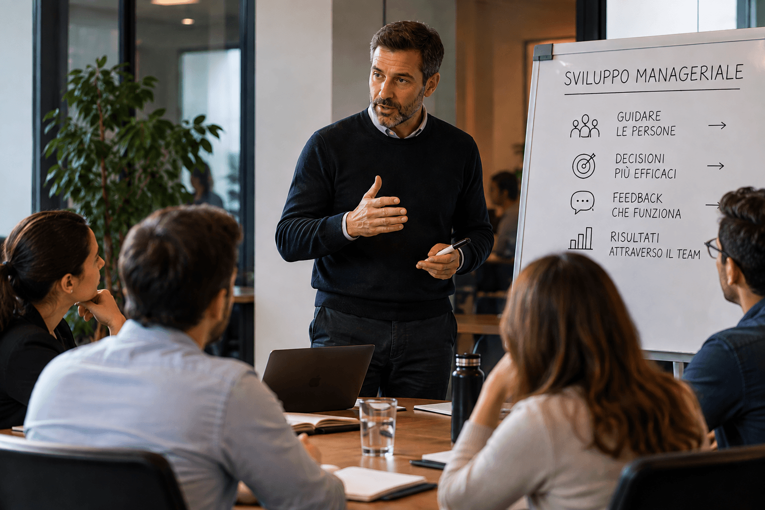Formazione manageriale per sviluppare competenze di leadership, decisione, feedback e gestione del team